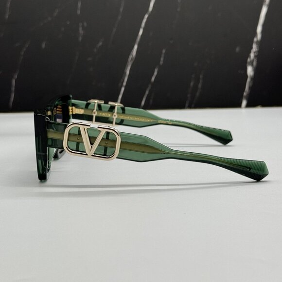 NEW VALENTINO VLS-166D GREEN GREY CAT EYE SUNGLASSES VALENTINO - Picture 7 of 10